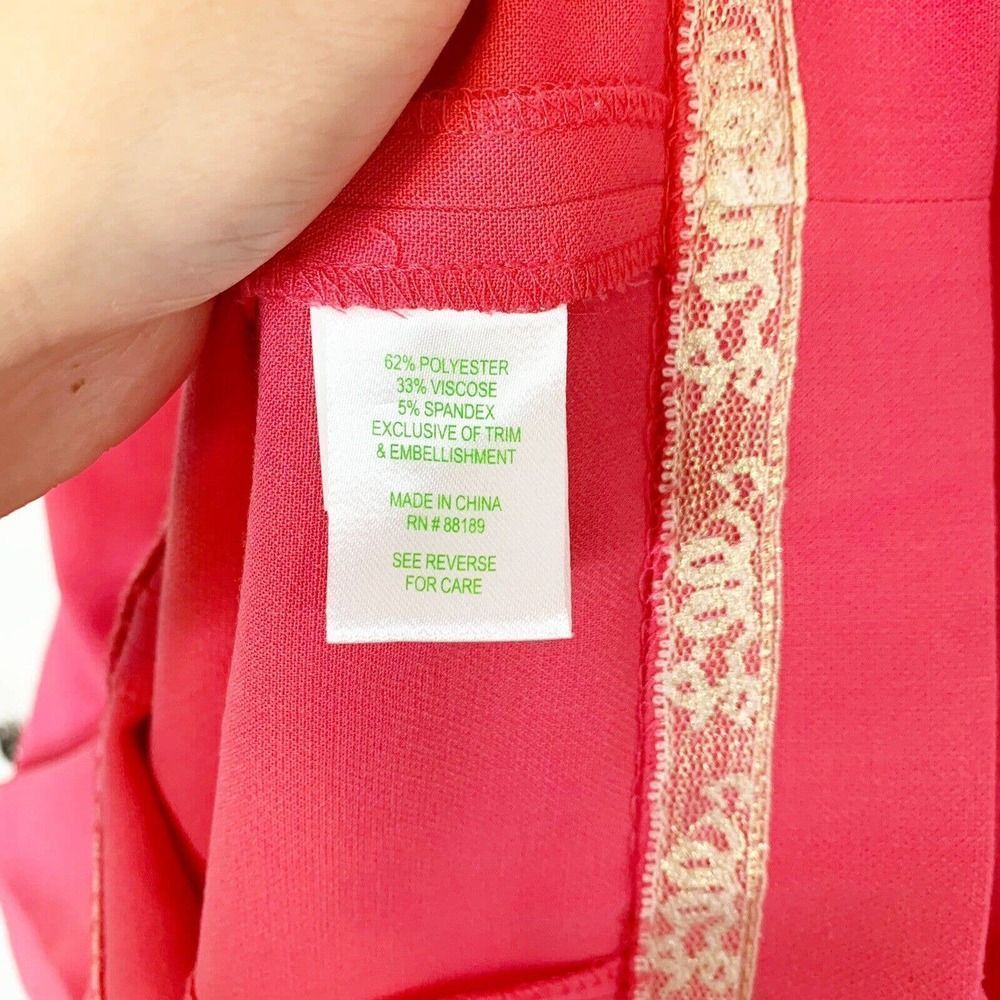 ❌SOLD❌ Lilly Pulitzer Brontë Pink Watermelon Shift Gold Embellished Dress S - Picture 8 of 12